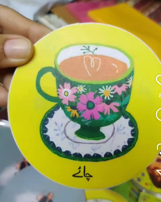 Green Cup Tea-coaster