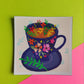 Blue Cup square magnet