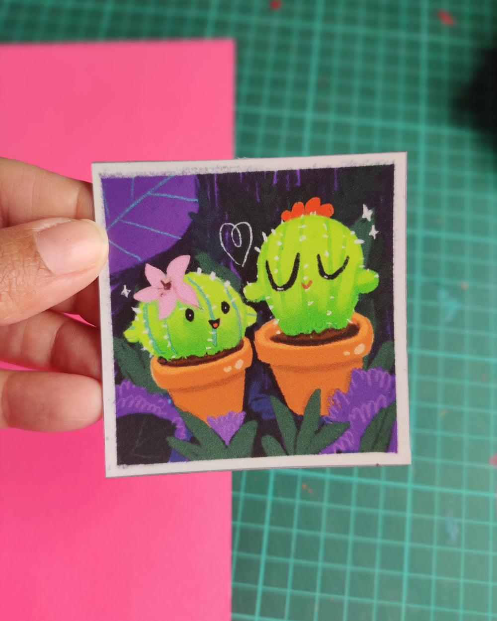 Cactus square magnet
