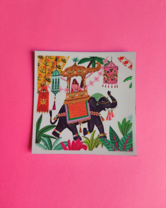 Elephant square magnet