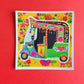 Rickshaw square magnet