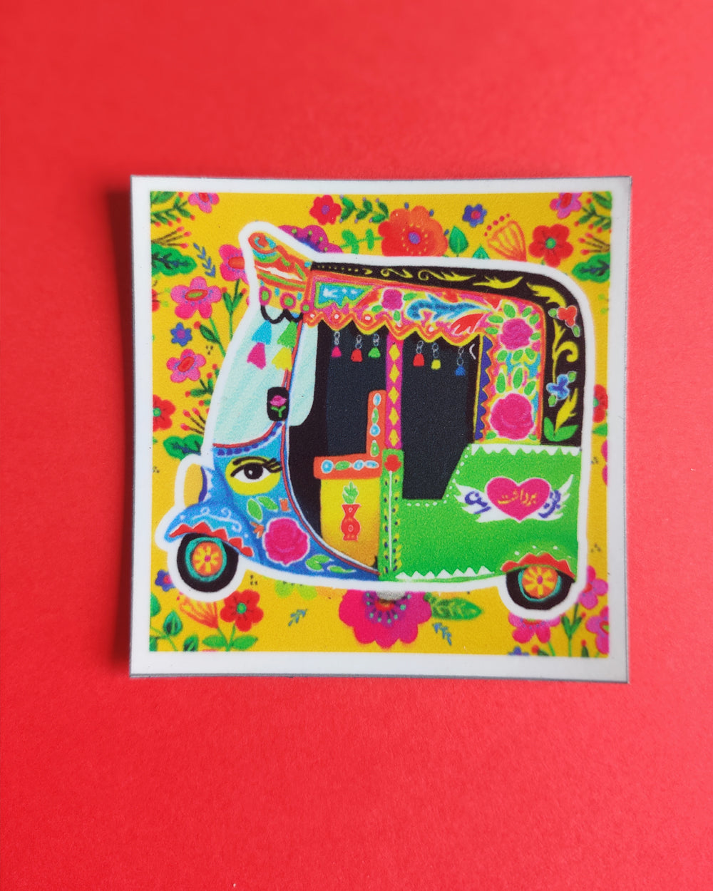Rickshaw square magnet