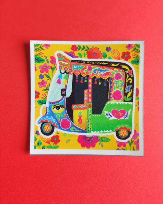Rickshaw square magnet