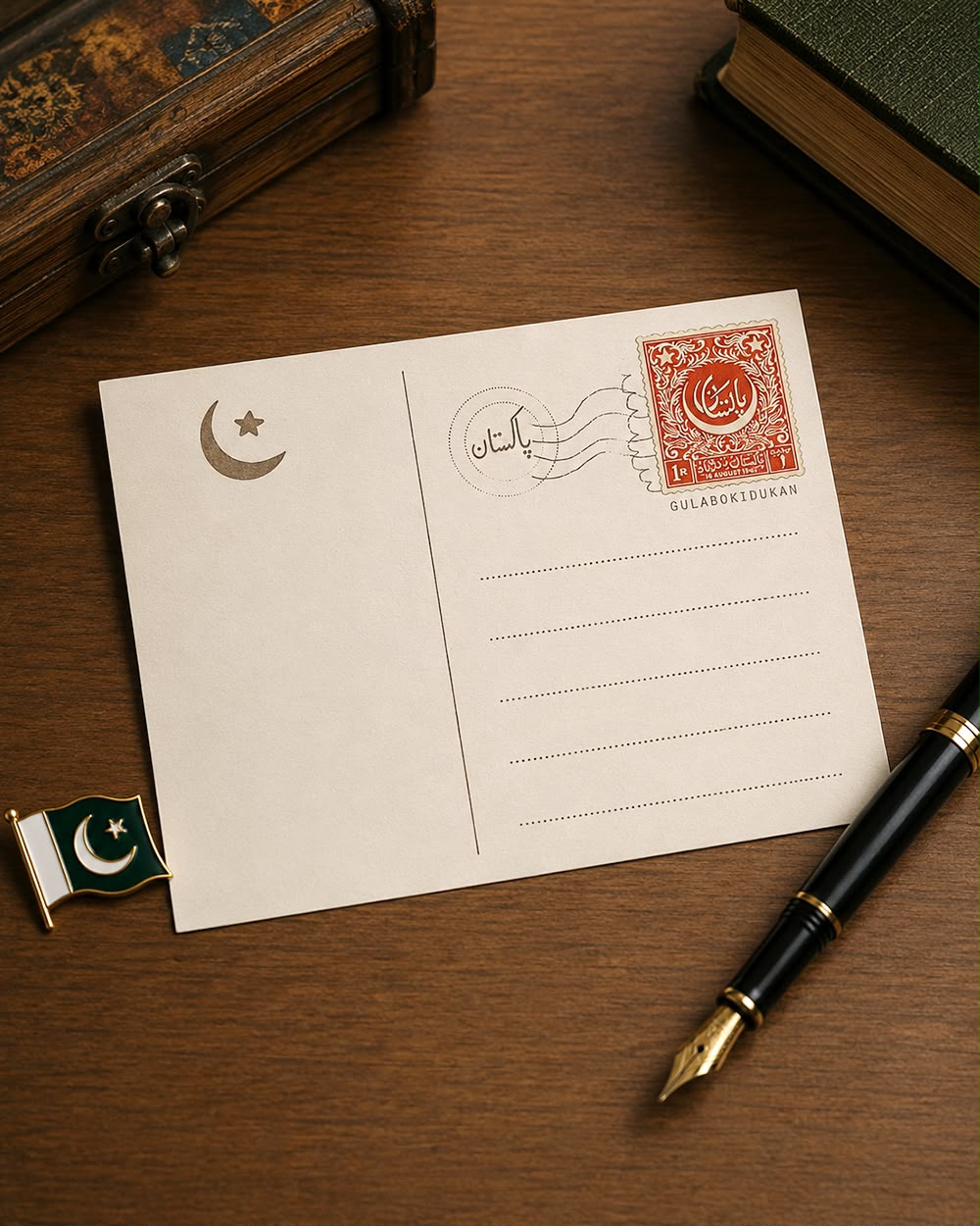 Pakistani ticket-postcard