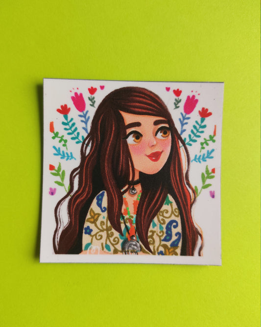 Chai Girl Square Magnet