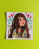 Chai Girl Square Magnet