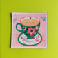 Green Cup square magnet