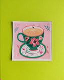 Green Cup square magnet