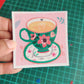 Green Cup square magnet