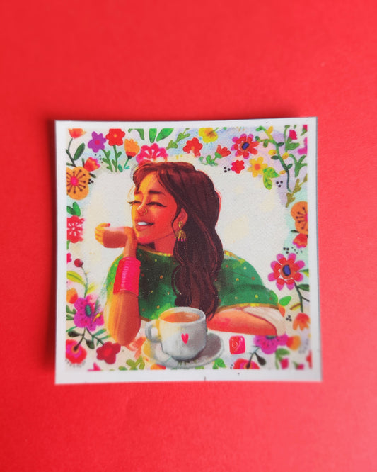 Muskurao girl square magnet
