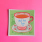 White cup square magnet
