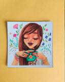 White Girl Square Magnet